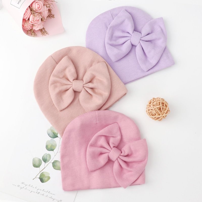 DRESHOW BQUBO 3 Pack Newborn Baby Swaddle Blanket with Hats Infant Adjustable Swaddling Wraps with Bear Ears Cap for 6-12 Lbs Newborns & 0-3 Months Girls Boys