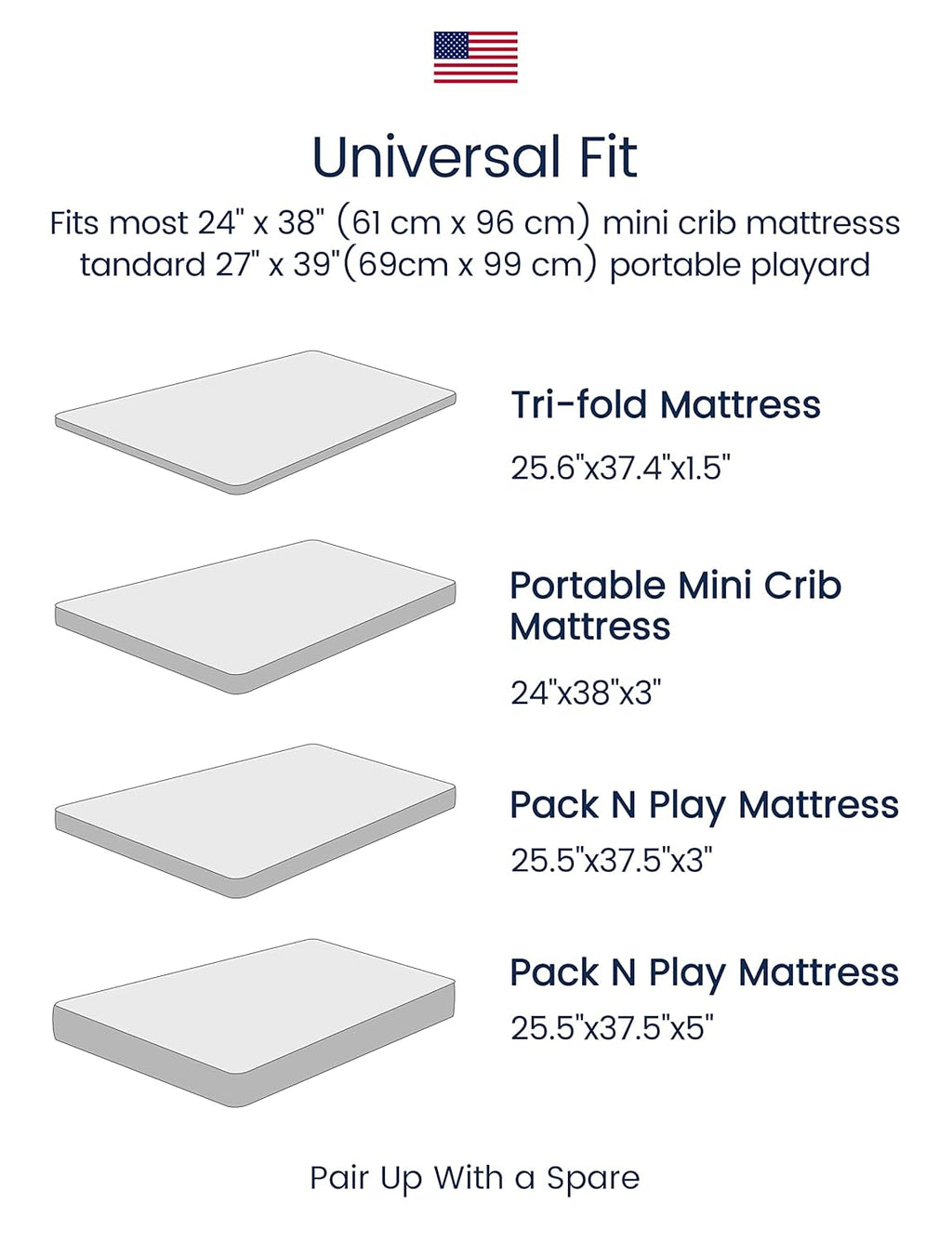 TotAha Premium Stretchy Pack N Play Playard Sheets - Hypoallergenic, Silky Soft Jersey-Knit (2-Pack, 38" x 24", Balloon & Sailboat)
