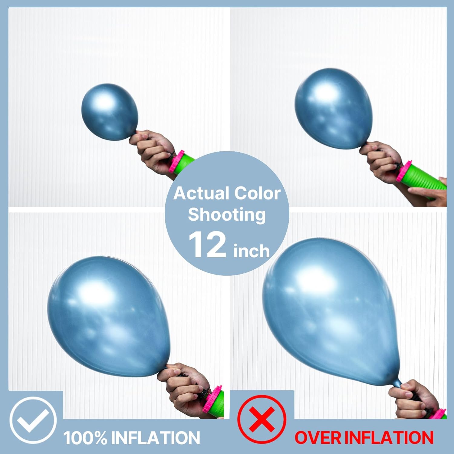 PartyWoo Metallic Light Blue Balloons - 50 Pcs 5-Inch Mini Balloons for Graduation, Baby Shower & Parties