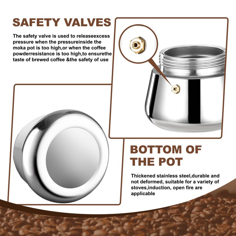 DITOSH 12 Cup Stovetop Espresso Maker Stainless Steel Moka Pot Stove Top Percolator Italian Coffee Makers Capable Mocha Greca Machine Cafe Classic Induction Cookers for Home and Camping 600ml 20oz