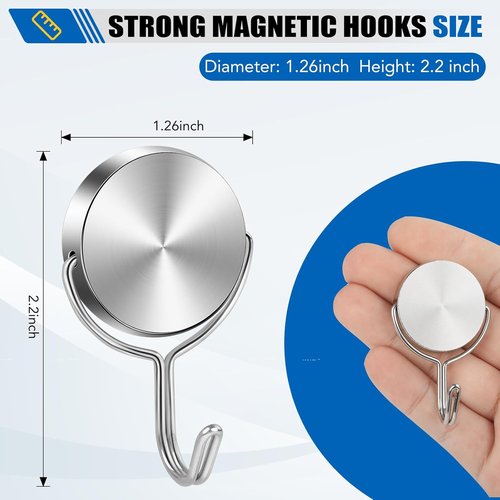 LOVIMAG Magnetic Hooks - 80Lbs Heavy Duty Strong Magnets for Cruise Cabins & Essentials | 15 Pack
