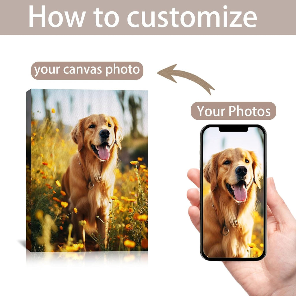 SPECPIX Custom Canvas Prints with Your Photos Customized Canvas Wall Art Personalized Canvas Pictures Gifts for Pet Dog Baby Family Mom Dad Men Women Couple Boyfriend Girlfriend Framed 16x24