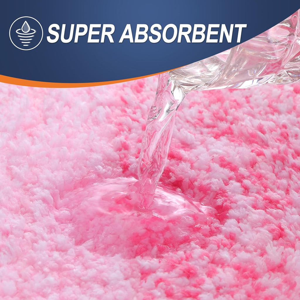 OLANLY Large Bathroom Rugs - Extra Soft Microfiber Mat 54x24 | Quick Dry & Machine Washable, Pink