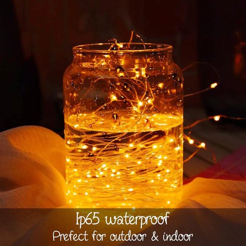 Ineximun LED Fairy Lights - 24 Pack Battery Operated 7Ft Warm White Mini String Lights | Waterproof Decor for Mason Jars, Bedroom, Parties, Weddings