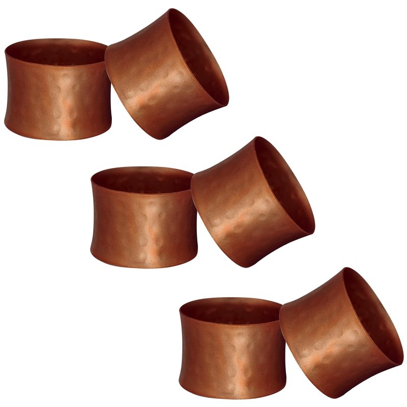 ITOS365 Handmade Round Hammered Antique Napkin Rings Holder for Dinning Table Parties Everyday, Set of 12