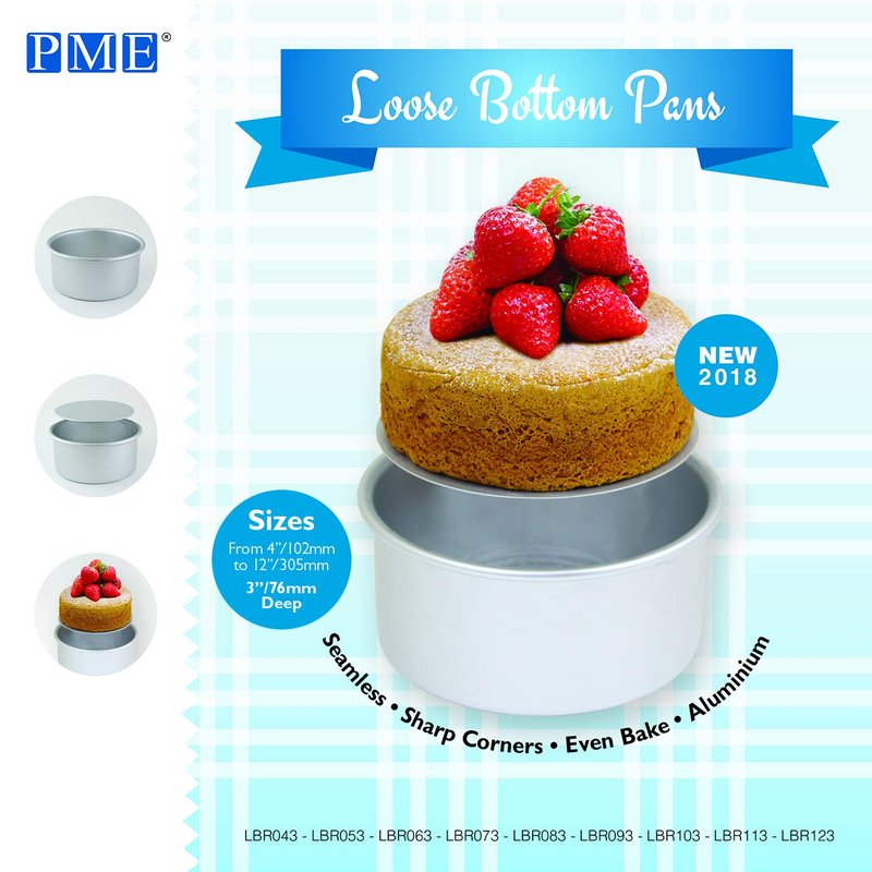 PME Anodised Aluminium Round Cake Tin with Loose Base, Silver