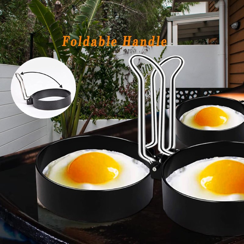 Griddle Breakfast Kit for Blackstone, 8 Piece Griddle Accessories Set, Include Pancake Batter Dispenser, Heavy Duty Bacon Press, Egg Rings, Large 8" Pancake Ring,Oil Sprayer