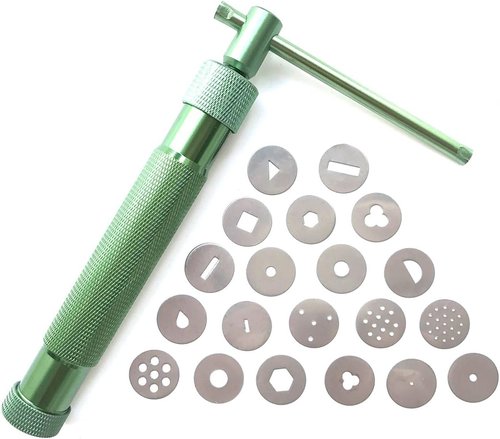 HEVERP Stainless Steel Clay Extruders - Sugar Paste & Cake Fondant Decorating Tool Set | Green Color