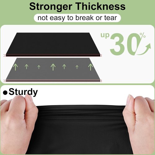 Misaya Disposable Plastic Tablecloths - 54 x 108 Inch Waterproof & Leakproof Black Covers for Picnics, Parties & Outdoor Events