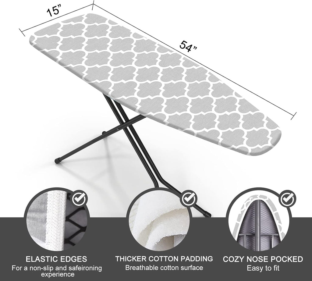 Regine Switzerland Ironing Board Cover - Extra Thick 4-Layer Standard Size 15" x 54" | Scorch & Stain Resistant with Elastic Edge