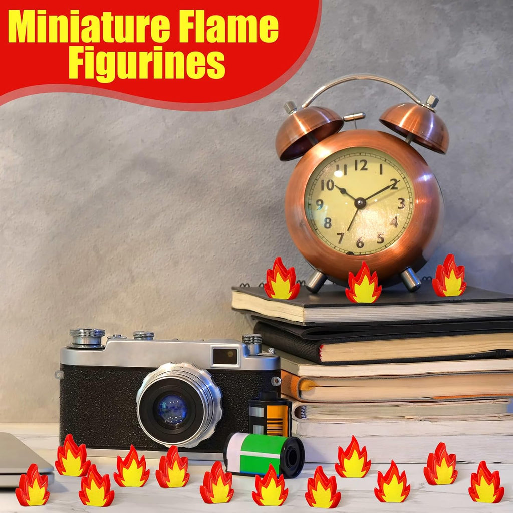 Seenelling Mini Resin Fire Figurines - 100 Pcs Realistic Flame Decor for DIY Crafts & Model Towns