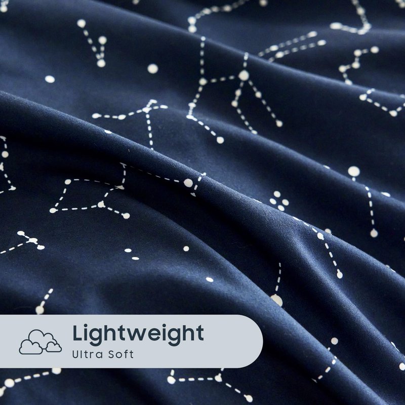 Wake In Cloud - Constellation Bed Sheets, 4-Piece Sheet Set, Celestial Space Witchy Star Galaxy Astrology Bedding, Deep Pocket, Navy Blue, Twin XL Size