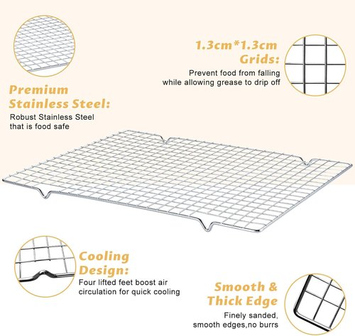 Carbon Steel Baking Sheet with Cooling Rack - 17" x 11" Nonstick Cookie Pan for Baking & Roasting