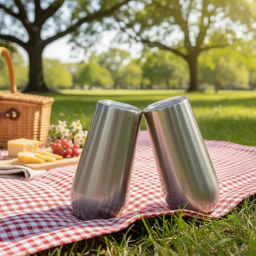 Sivaphe 2Pack Stemless Champagne Flutes Set with Lid Stainless Steel Insulated Vacuum Tumbler Cocktail Cups Reusable Wedding Toasting Method 6 Ounce Blue