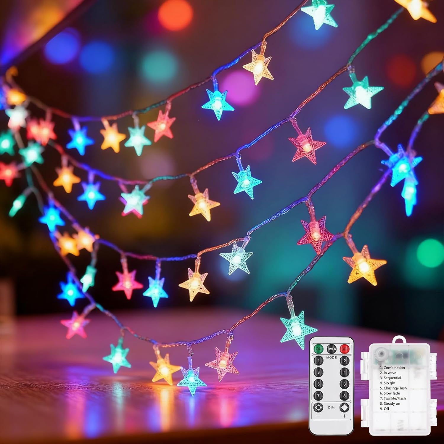 Star String Lights - 33ft 100 LED Waterproof Fairy Lights | 8 Modes for Indoor & Outdoor Decor