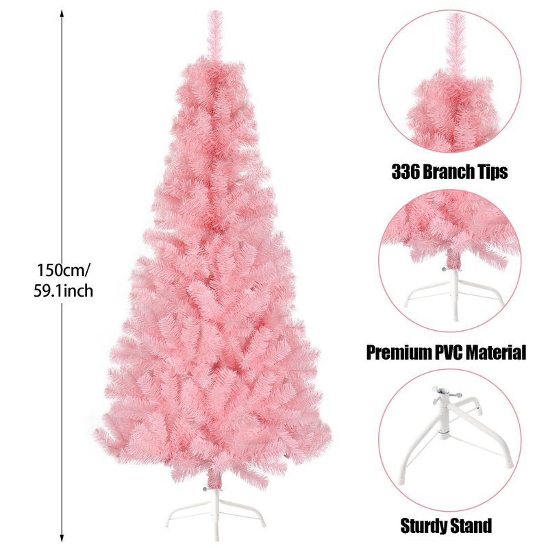 CCINEE 6ft Pine Artificial Christmas Green Half Tree Easy-Assembly with Solid Metal Stand for Wall Xmas Themed Party Decoration Indoor Outdoor Living Room Decor