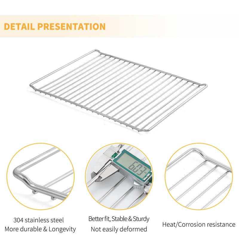 Allstare BOV900 BOV900BSS Oven Rack Replacement Parts for Breville Smart Oven Parts 304 Stainless Steel Air Fryer Rack BOV950 Breville Joule Oven Air Fryer pro Toaster Oven Accessories Baking Tray