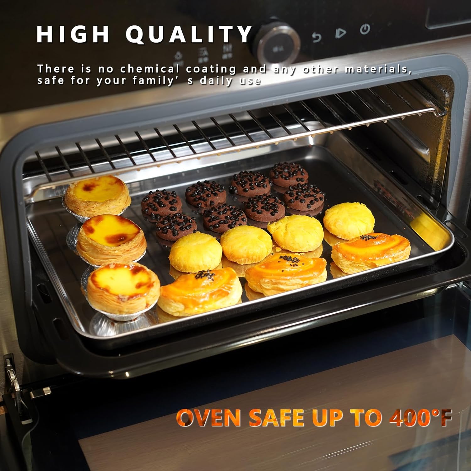 Stainless Steel Baking Sheets by [Brand Name] - Non-Stick, Warp-Resistant & Dishwasher Safe | 9/12/16 Inch