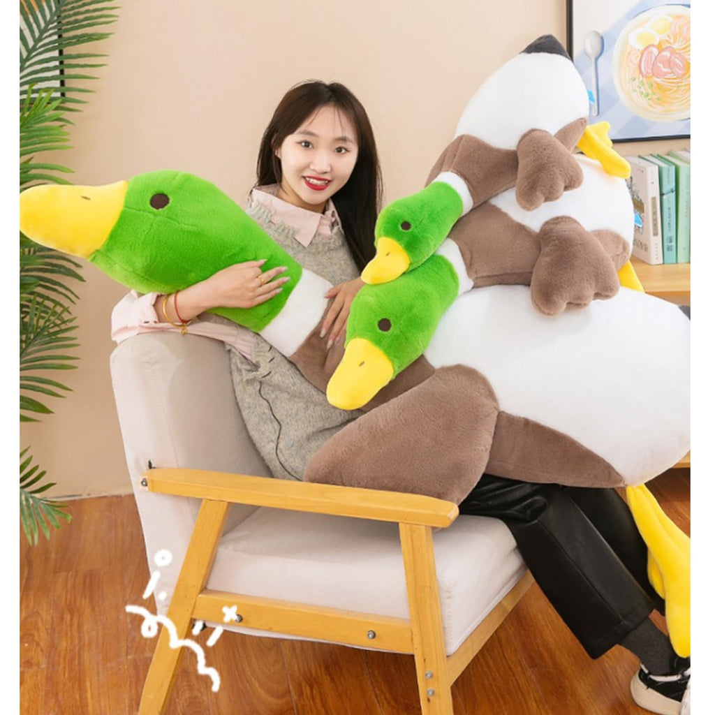 Hofun4U Mallard Duck Stuffed Animal, Duck Plush Pillow, Green Duck Stuffed Plush Toy, Gift for Kids Adults (29 inch)