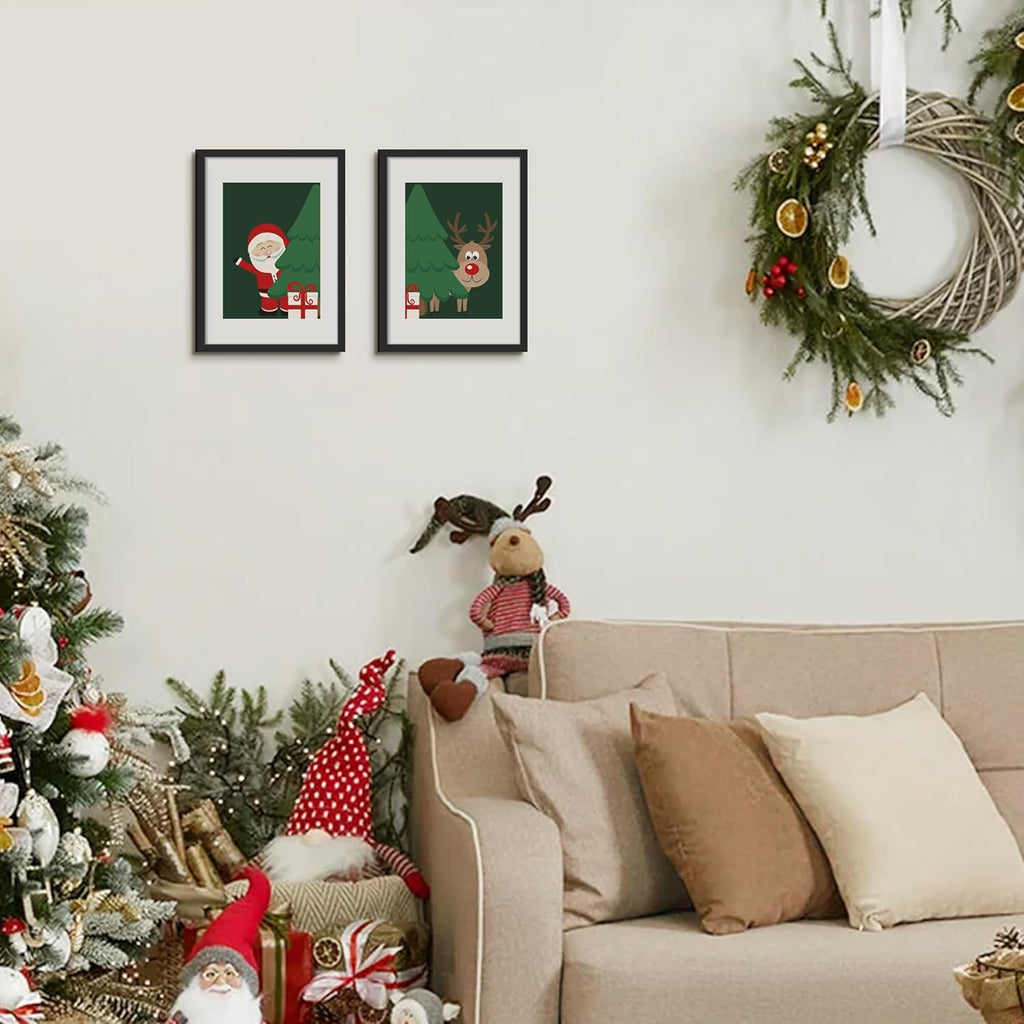 Upsimples A4 Picture Frame Set of 5 - Display 6x8 Photos with Mat or 8.3x11.7 Without - Black Wall Gallery Frames