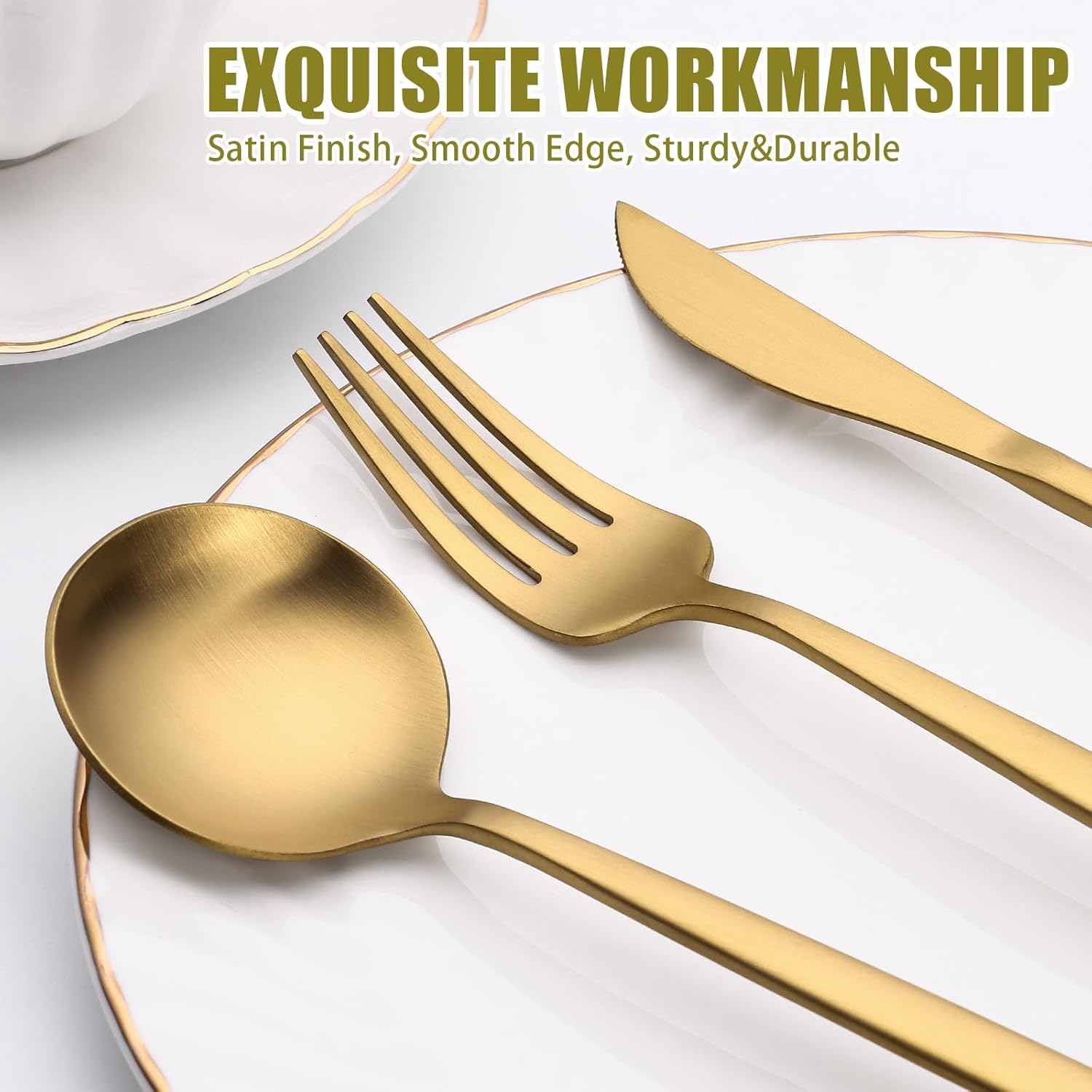 Terlulu 20-Piece Gold Silverware Set | Stainless Steel Flatware for 4 | Elegant Tableware for Home & Events