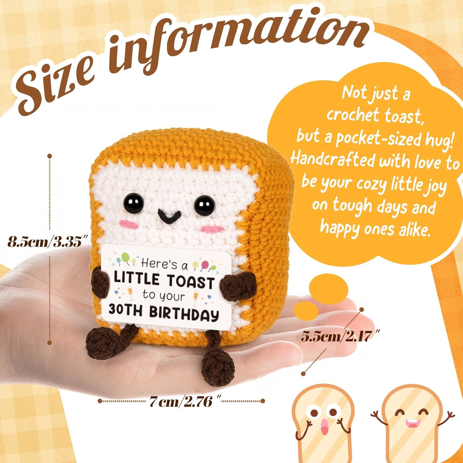 Regine Switzerland Handmade Crochet Toast - Unique 30th Birthday Gift for Him/Her | Perfect for Celebrations
