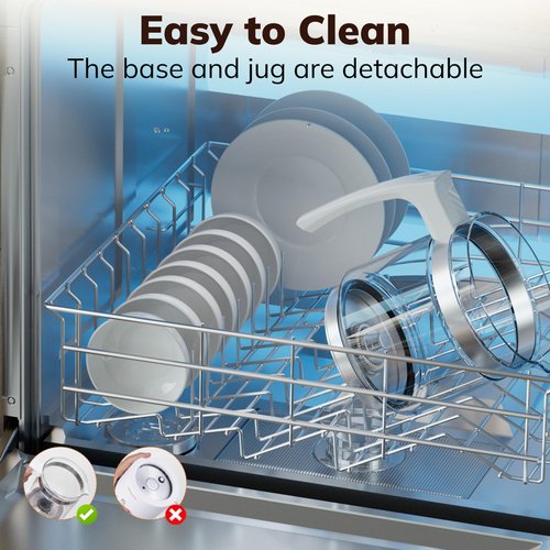 Electric Milk Frother and Steamer, 16.9oz/500ml Milk Steamer and Frother for Latte, Dishwasher Safe, BPA Free, 4 Functions, Enjoy Perfect Milk Froth in 2 Min - White