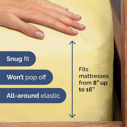 King Size 4 Piece Sheet Set - Ultra-Soft Cooling Bed Sheets | Hotel Luxury Bedding - Deep Pockets - Yellow