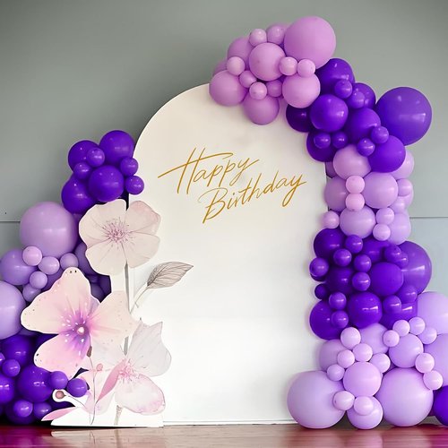 Dark Purple Balloons by [Brand Name] - 120-Piece Balloon Arch Kit for Graduation, Birthday & Baby Shower Decor