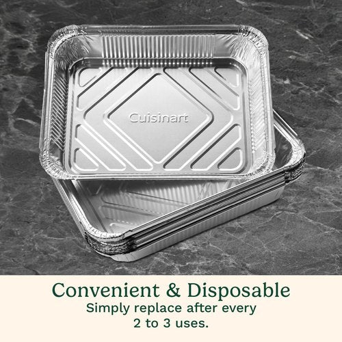 Cuisinart Heavy-Duty Aluminum Grease Tray Liners - 10-Pack Disposable Drip Trays for Griddles