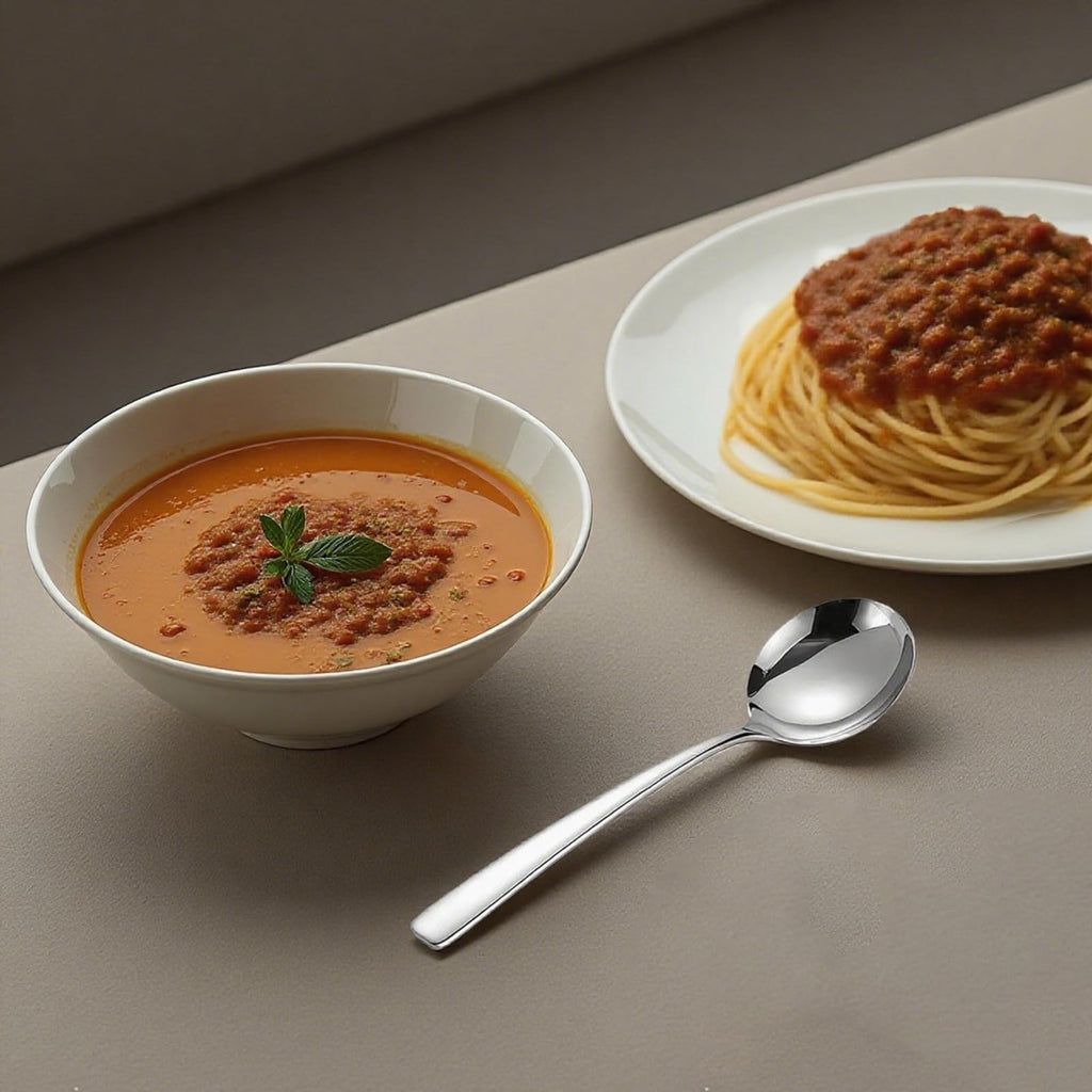 IMEEA 6.9-Inch Soup Spoons Round Cereal Spoon 18/10 Stainless Steel Bouillon Spoons for Dessert Ice Cream, Set of 6