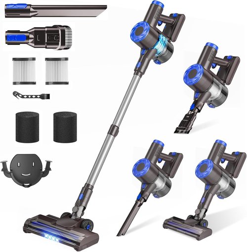Airdiyaa Cordless Vacuum Cleaner - 40Kpa Powerful 8-in-1 Lightweight Design | Self-Standing, 1.5L Dust Cup, Rechargeable