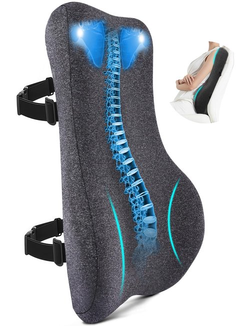 24'' Tall Back Support Pillow Fully Support Entire Back and Shoulder for Pain Relief and Comfort, Memory Foam Back Cushion for Back Rest, Ideal for Executive Office Chair, Computer & Gaming Chair