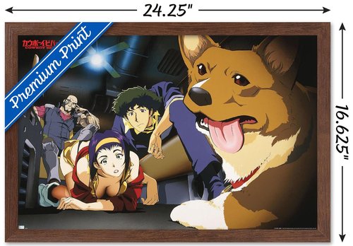 Cowboy Bebop - Group Wall Poster, 22.4L" x 14.7W", Mahogany Framed Version