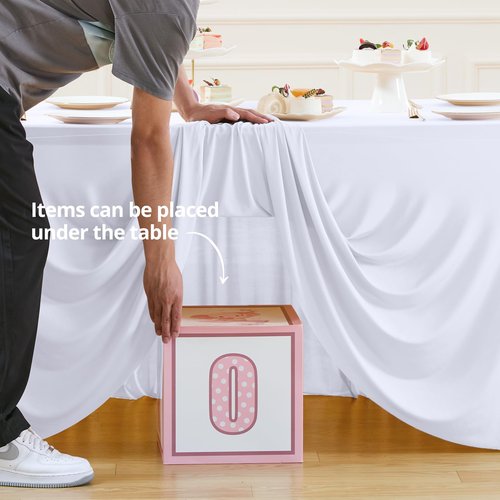 Besutolife White Tablecloths for Rectangle Tables 6ft Spandex Table Skirt One-Piece Wrinkle-Resistant Ruffles Design for Banquets Parties Wedding Dining Table