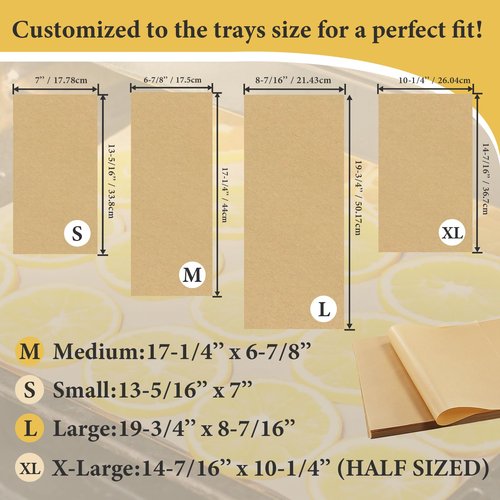 300 PCS Freeze Dryer Tray Mats for Harvest Right Dryer - Freeze Dryer Parchment Paper Set for Medium Trays - Non-Stick Baking Mats One-Off Parchment Paper Harvest Right Accessories (17" x 6.8")