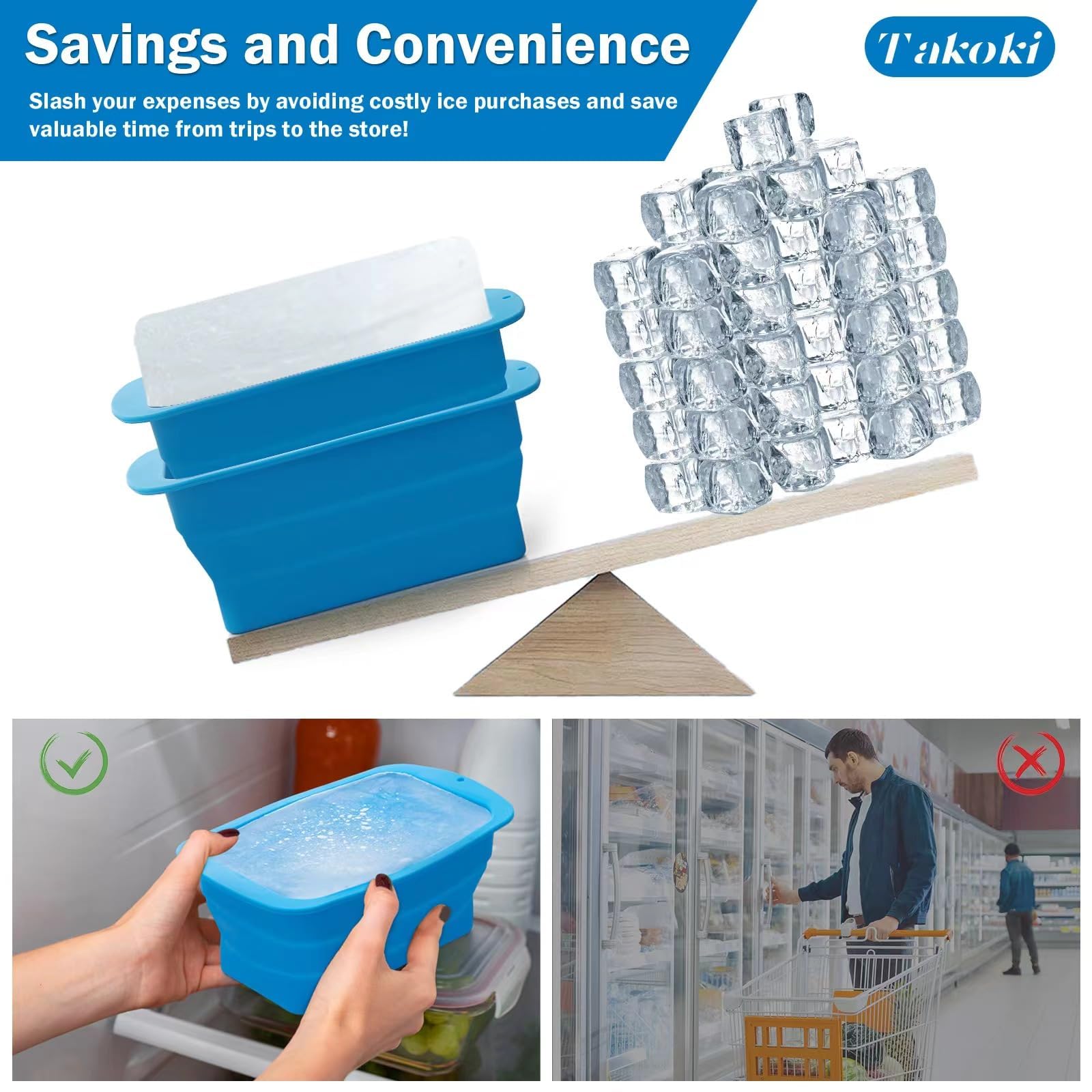 2-Pack 16LB Extra Large Silicone Ice Block Molds for Ice Bath & Cold Plunge, Giant Ice Cube Trays for Coolers, Essential Ice Bath Chiller Accessories