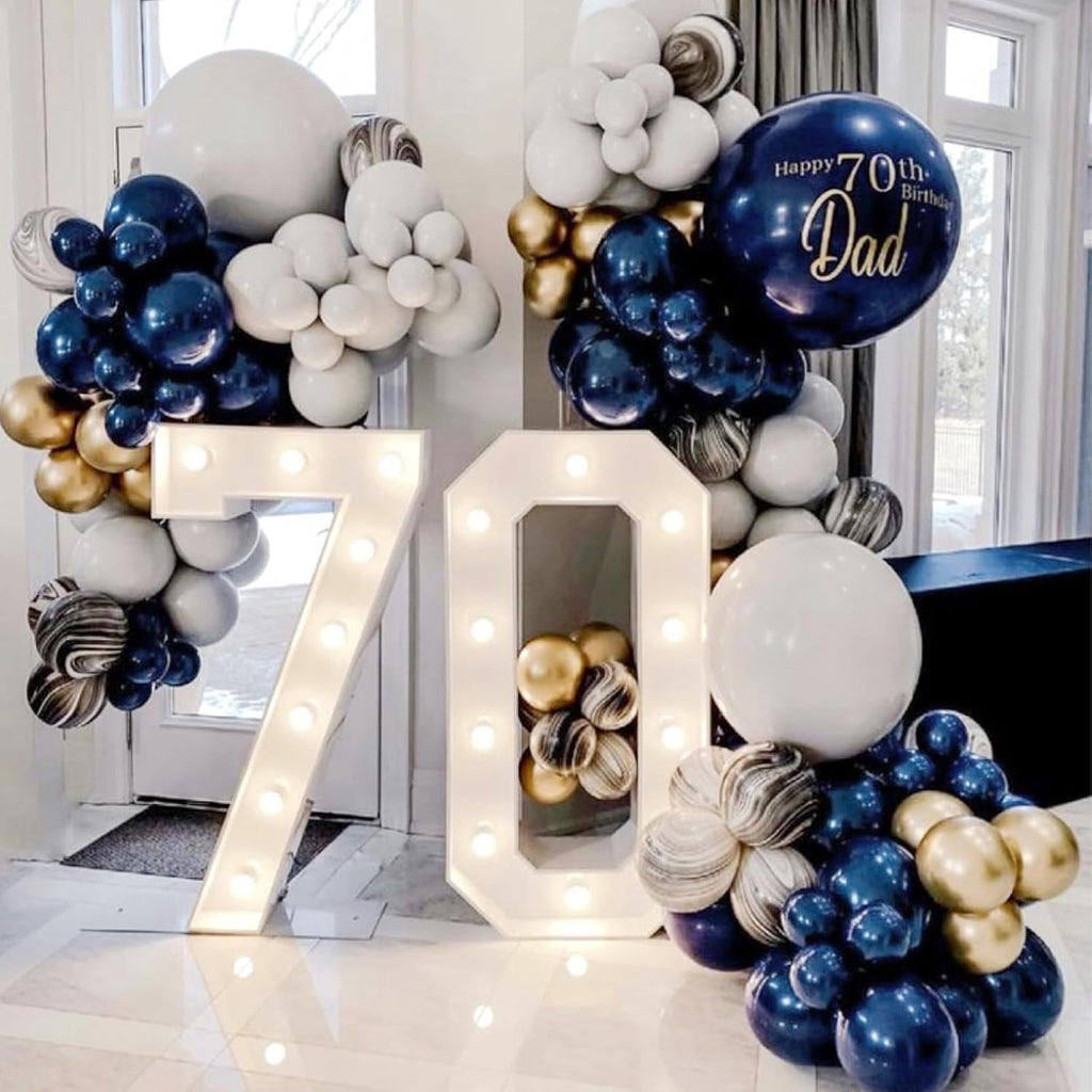 Skiennix Navy Blue Balloons - 120-Piece Set in Various Sizes for Graduation & Birthday Decor