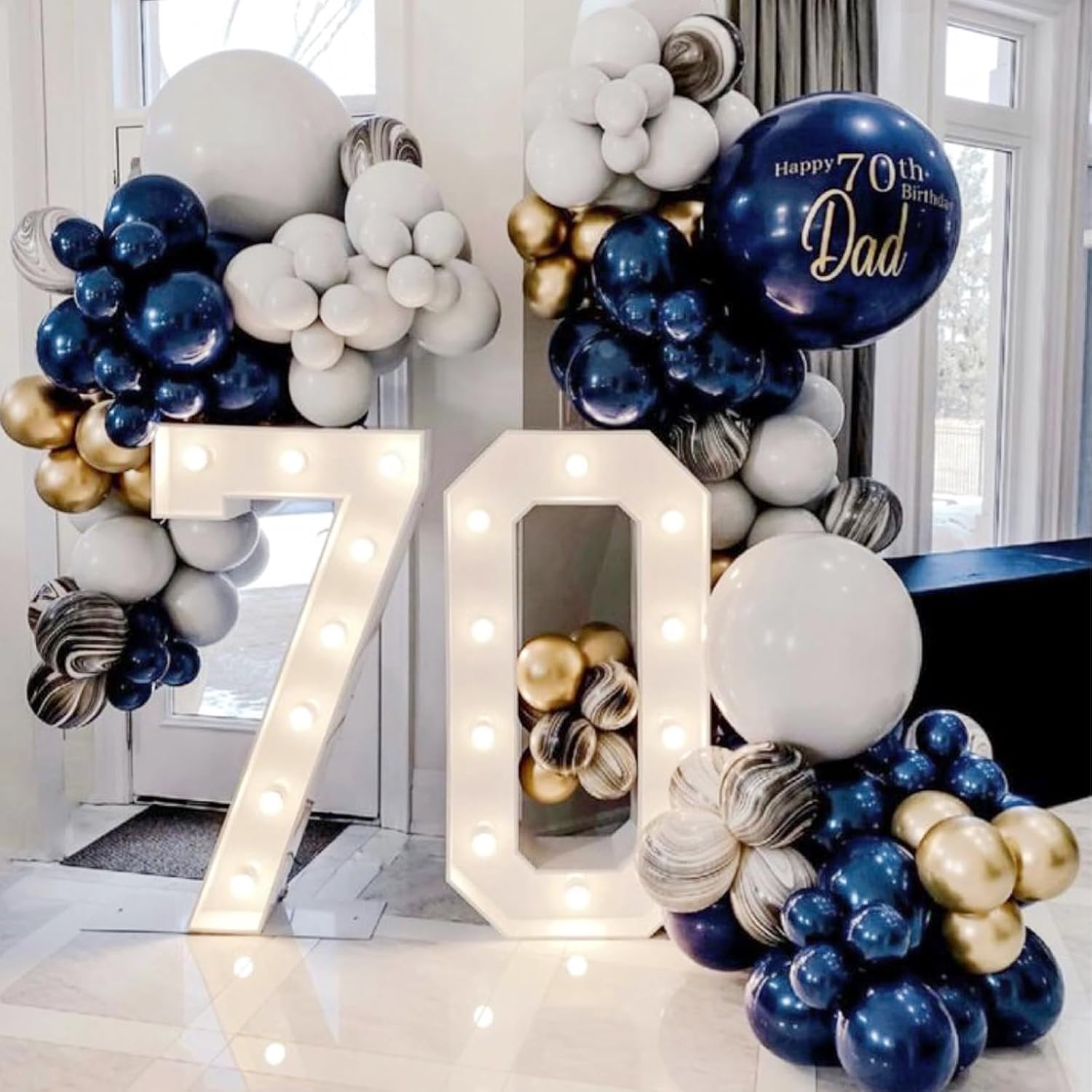 Skiennix Navy Blue Balloons - 120-Piece Set in Various Sizes for Graduation & Birthday Decor