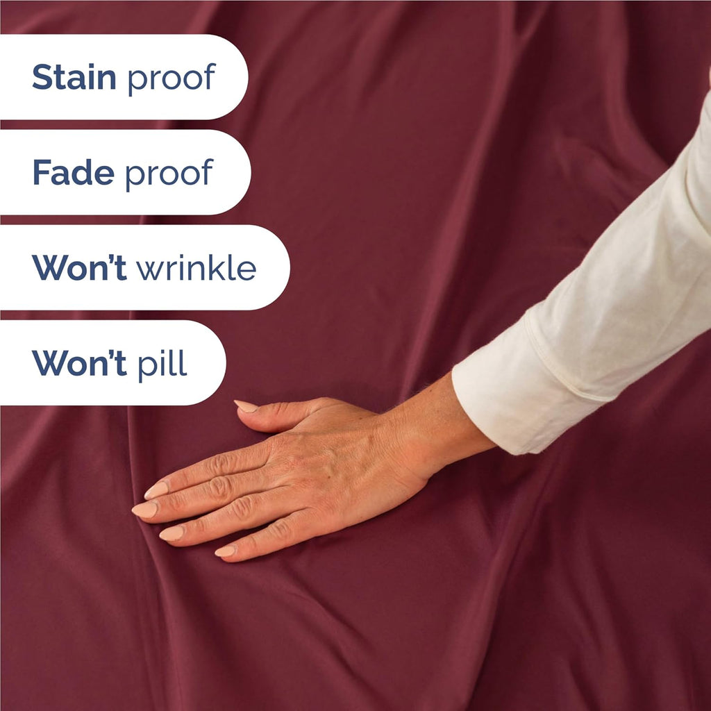 Skiennix Full Size 4 Piece Sheet Set - Comfy Cooling Bed Sheets - Ultra-Soft, Wrinkle-Free, Deep Pockets - Oeko-Tex Certified - Burgundy
