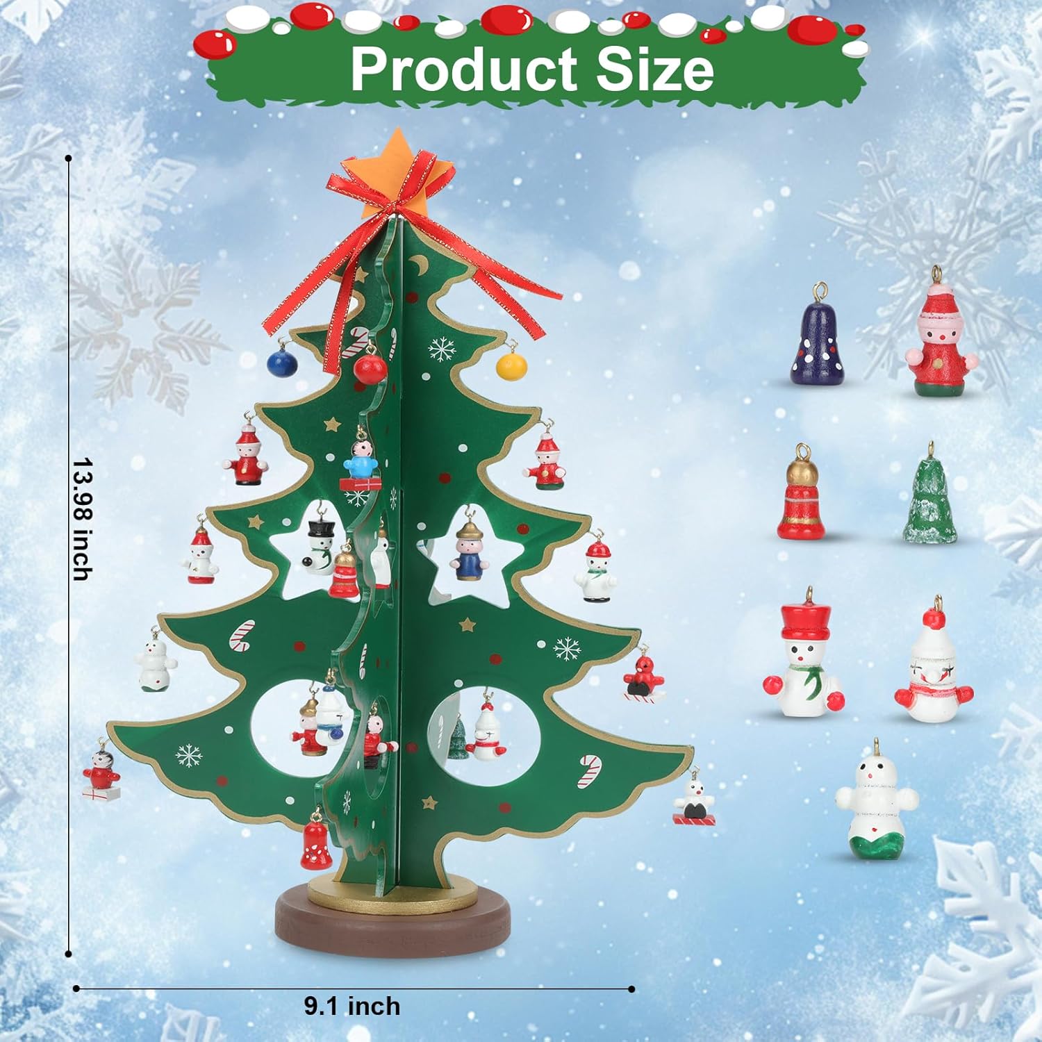 ZEEYUAN Christmas Advent Calendar - 24-Day Countdown Tree Decoration | Perfect Holiday Gift for Kids