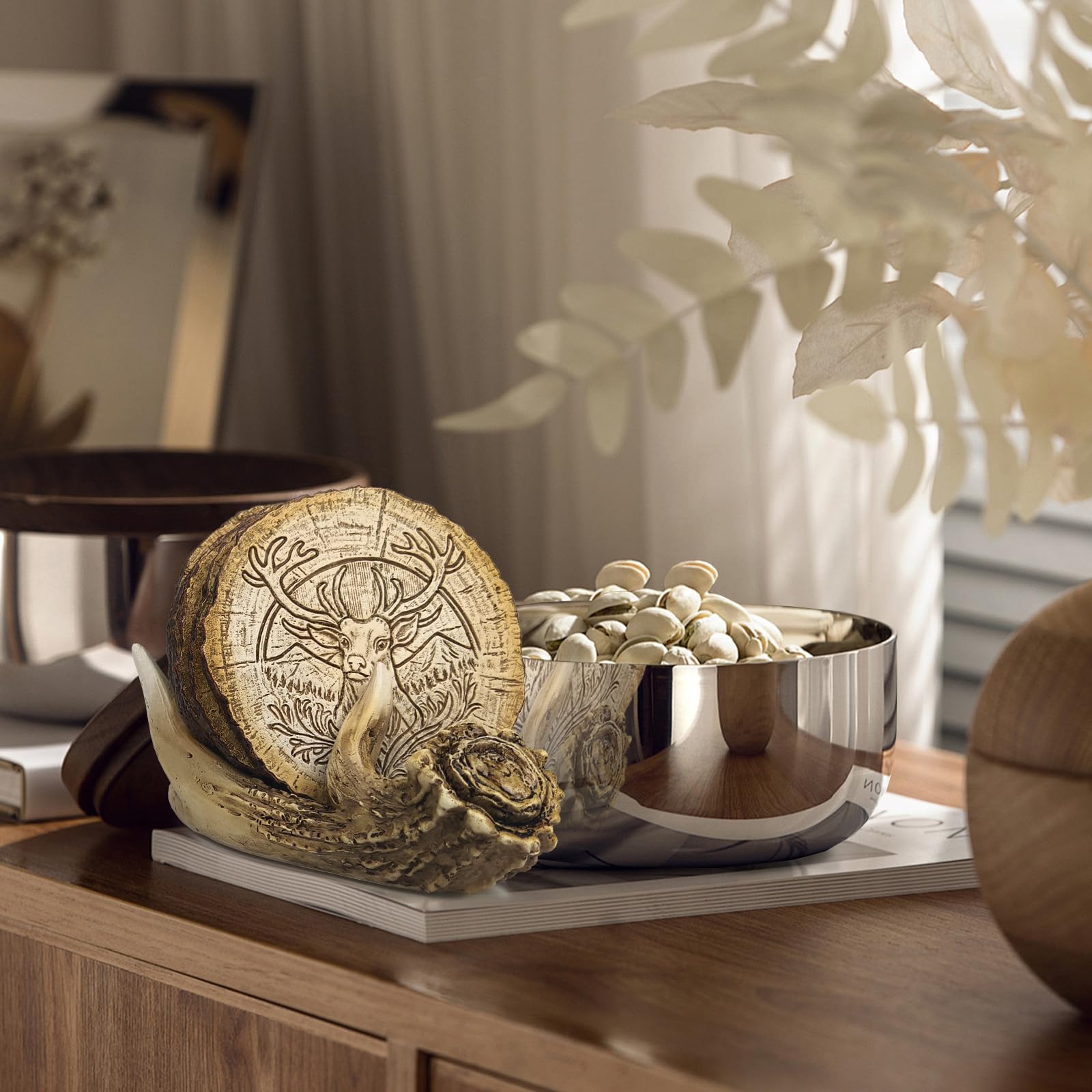 Deer Antler Western Coasters Set of 6 - Rustic Cabin & Hunting Decor, Handmade Resin Coaster with Anti-Scratch Bottom for Coffee Table, Deer Decor for Home