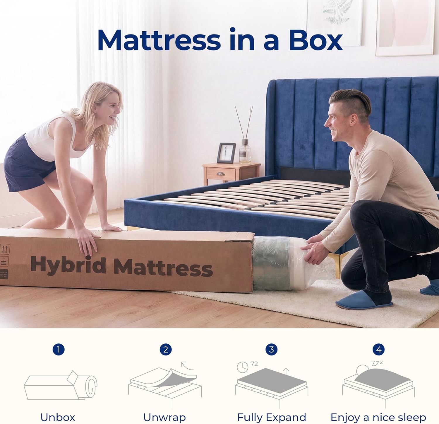 Neo Sleep Twin Size Mattress - 8 Inch Hybrid Comfort with Cooling Gel Memory Foam & Spring