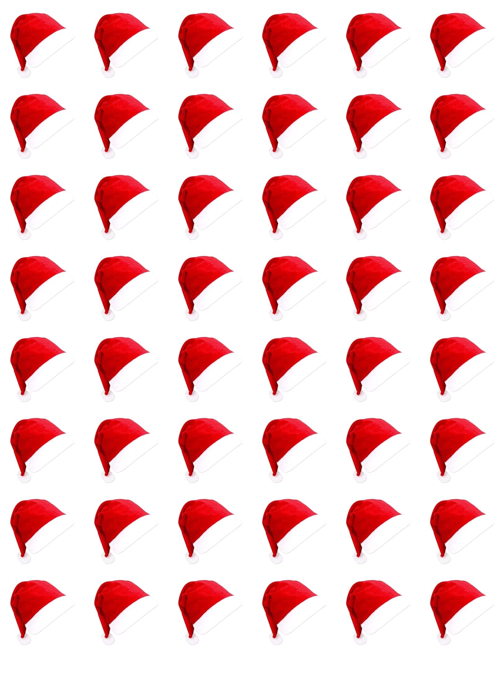 SORANGEUN 48pcs Santa Hats, Bulk Santa Hats for Little one, Red Classic Christmas Caps, Gorros De Navidad