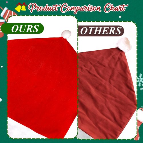 Hongsome Christmas Chair Back Covers - Set of 4 Cute Santa Hat Designs for Holiday Dining Decor