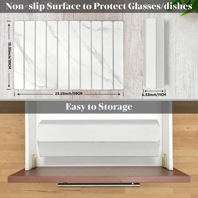 Dish Drying Mat for Kitchen Counter, 24"x16" Super Absorbent Hide Stain Dish Drying Pad with Non-slip Rubber Backed, Quick Drying Mat for Coffee Machine Dish Rack（Whtie Marble）