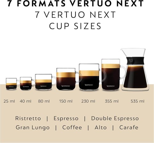 Breville Nespresso Vertuo Next Coffee & Espresso Maker - Includes Aeroccino Milk Frother