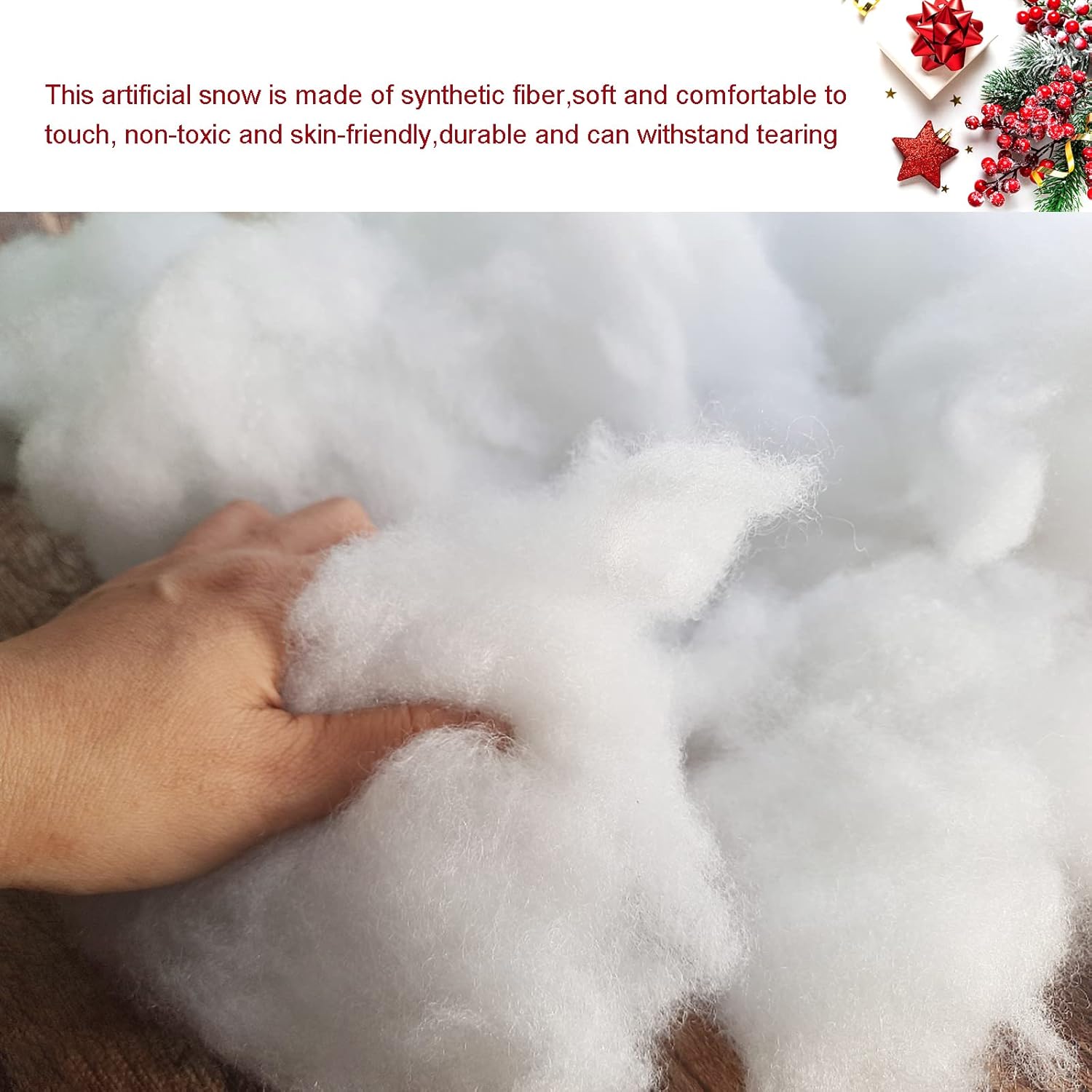 Skiennix Christmas Fake Snow Decor - Fluffy Artificial Snow for Indoor Winter Wonderland | 35.3 OZ