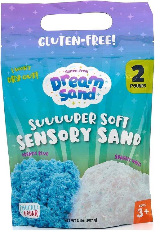 Chuckle & Roar Sensory Dream Sand - 2lb Gluten-Free, Never-Drying Super Soft Sand for Kids 3+