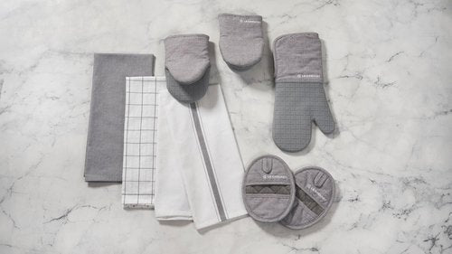 Le Creuset Kitchen Towels Set - 3 Premium Towels in Elegant Sable Color